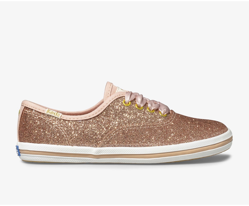 Zapatillas Keds Niños Rosas Doradas - Kate Spade New York Champion Glitter - 846-LBVDNH